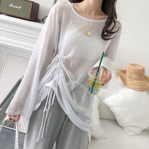 Top donna trasparente maglia