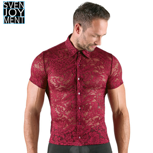 Camicia uomo trasparente pizzo - camicia,