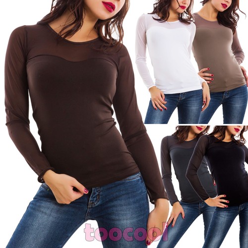 Maglia donna maglietta velata