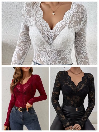 Sexy top pizzo trasparente - top,